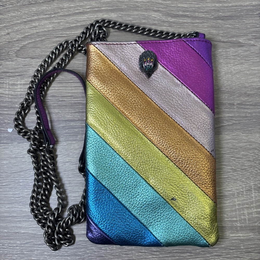 Kurt Geiger London Kensington Metallic Rainbow Leather Phone Crossbody Bag